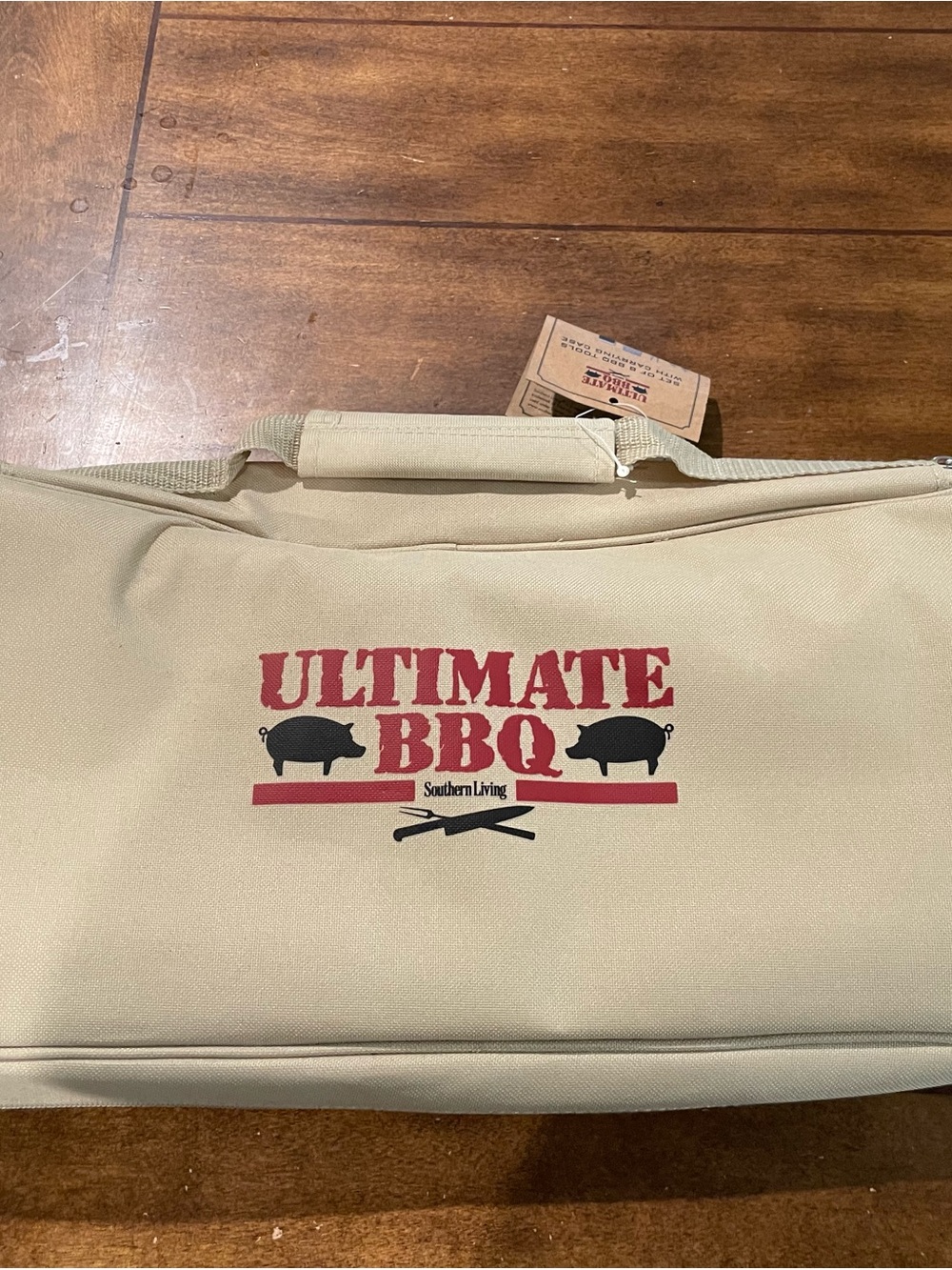 Southern Living Ultimate BBQ Bag - Tan with Red and Black Logo